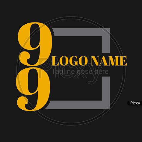 Image of simple logo design 99 letter monogram logo template bold ...