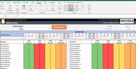 Create A New Workbook Using The Monthly Attendance Report Template