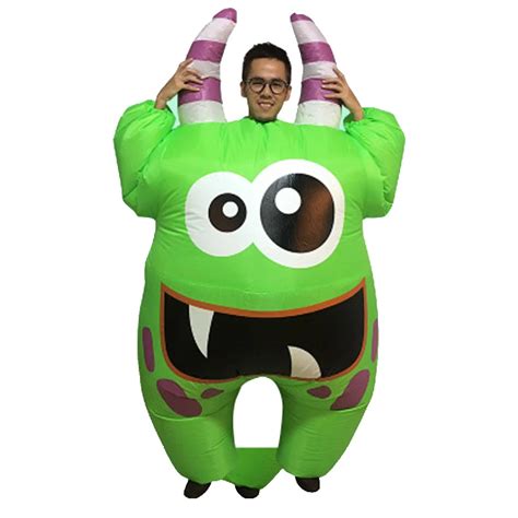 Inflatable Swamp Monster Costume Scary Green Mouth Monster Deluxe Cost – Toyszoom