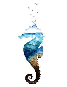 Realistic Seahorse Drawing | Free download on ClipArtMag