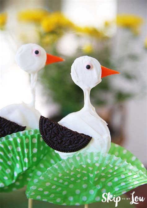 Stork Cookies | Stork, Craft activities for kids, Baby shower party favors