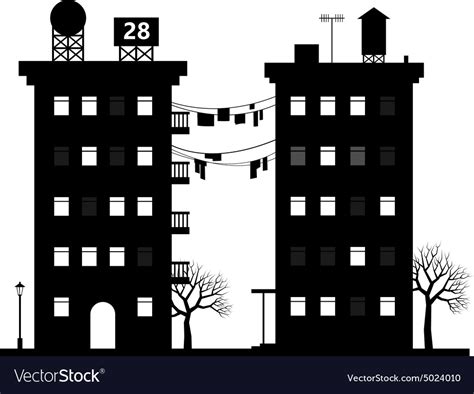 Building silhouette Royalty Free Vector Image - VectorStock