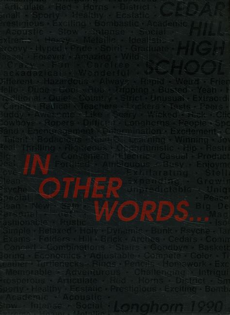 1990 yearbook from Cedar Hill High School from Cedar hill, Texas