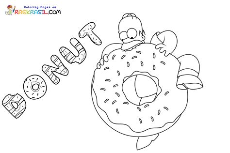 Homer Simpson Eating Donut Coloring Page Coloring Pag - vrogue.co