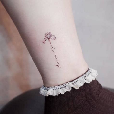 Small Iris Flower Tattoo Black And White - Viraltattoo