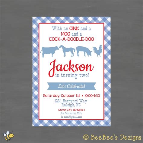 Petting Zoo Farm Animal Birthday Party Invitationprintable Invitation ...