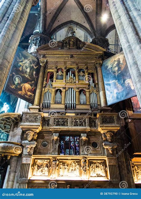 Organ At Duomo Of Milan Cathedral Editorial Image - Image: 38793790