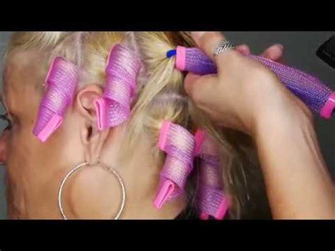 Spiral Curlers On Short Hair - YouTube