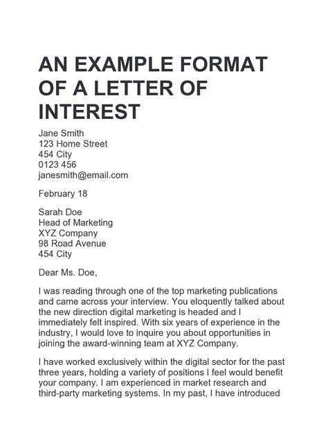 30 Editable Letter of Interest for a Job Templates - TemplateArchive