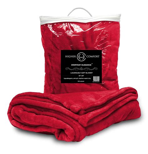 Amazon.com: Higher Comfort Luxuriously Soft Premium Throw Blanket - Royal Red - 50" x 60 ...