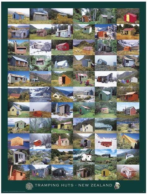 V8003 NZ Tramping Huts by Rob Brown & Shaun Barrett - imagevault.co.nz | Kiwiana, Poster store ...