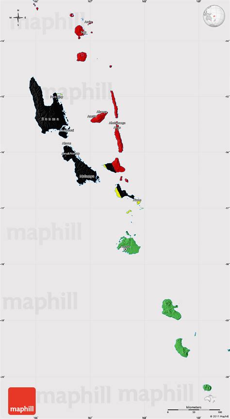 Flag Map of Vanuatu