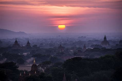 HD wallpaper: landscape nature sunrise mist clouds sky temple buddhism ...