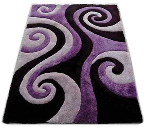 Amazon.com: Shag Area Rug Design 3-D 805 (Purple, 8 Feet X 10 Feet): Kitchen & Dining Purple ...