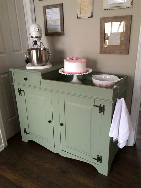 Sage Painted Dry Sink / Wash Stand / Small Buffet