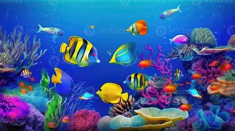 Animals of the underwater sea world. Ecosystem. Colorful tropical fish. 21863464 Stock Photo at ...