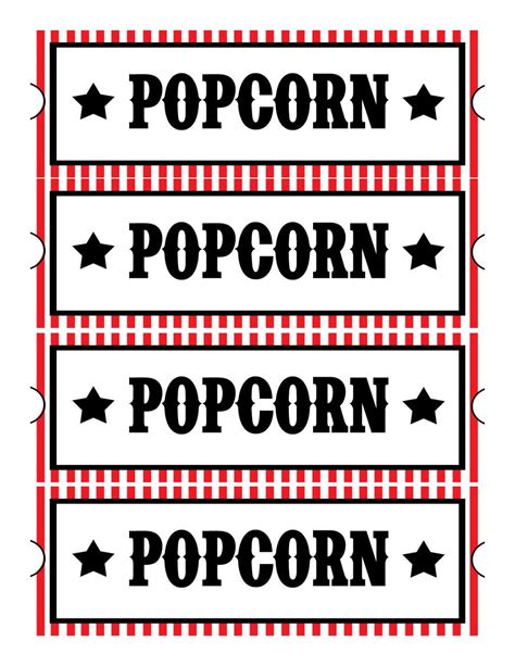 Movie Theater Tickets For Kids Printable