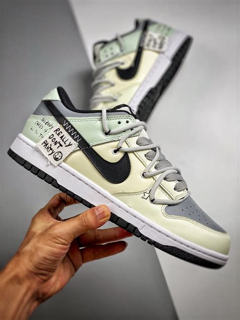 Custom Nike Dunk Low White Grey Black For Sale – FastShip