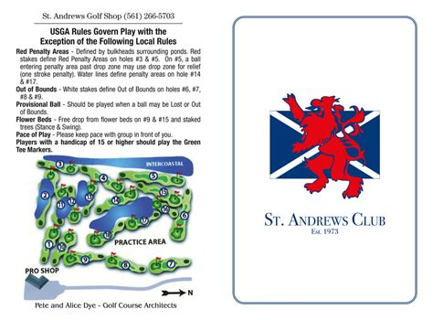 St. Andrews Club - 18 Hole, Center Fold, Height 5” to 6”