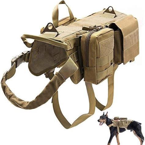 Tactical Dog Harness Adjustable Military K9 Harness Vest with 3 ...