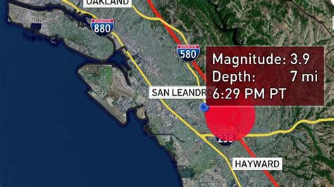 Preliminary 3.9 Magnitude Earthquake Strikes Near San Leandro: USGS ...