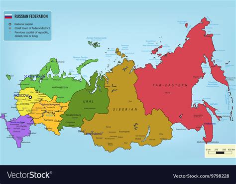 Filemap Of The Russian Federation Map Showing Regions