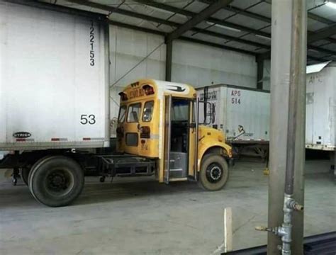 School bus truck [x-post r/Truckers] : r/ATBGE