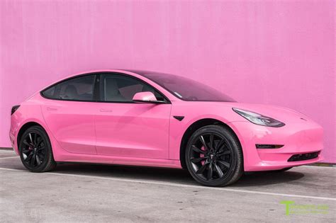 Gloss Hot Pink Tesla Model 3 - Custom White Leather Interior in 2021 | Tesla model, Hot pink ...