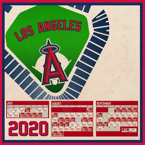 Los Angeles Angels 2020 Schedule Print 60 Games | Etsy