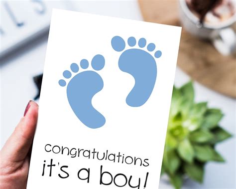 Baby Boy Card Printable It's a Boy Congratulations Cards | Etsy