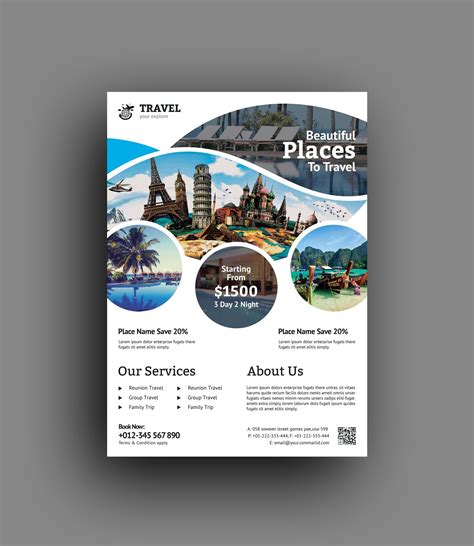 Travel Agency Flyer Template - Graphic Delta | Graphic Templates Store