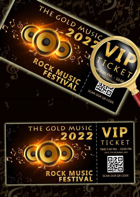 VIP MUSIC Gold Ticket | Rock music festival, Vip tickets, Music festival