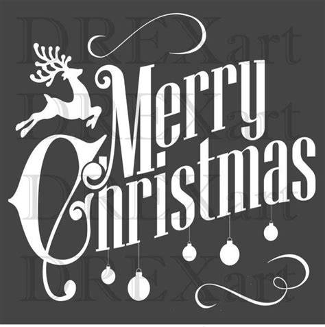 MERRY CHRISTMAS - Christmas STENCIL - Chalkboard Style - for Burlap Pillows / Wood Signs - 12 x ...