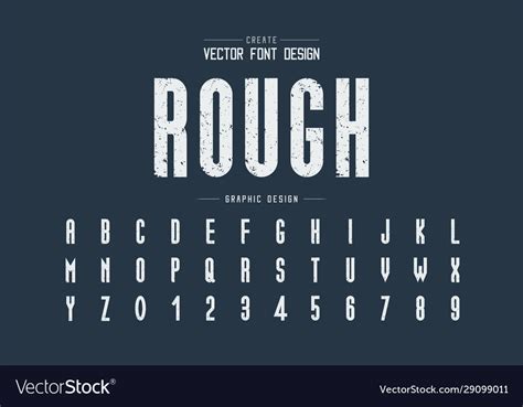 Texture font and alphabet rough tall typeface Vector Image