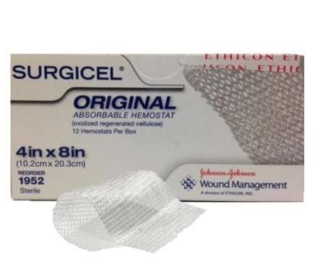 Surgicel, Original Absorbable Hemostat, 4inx8in, 12/pk - Clinaide