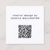 Modern Minimal Black Monogram Design QR Code Square Business Card | Zazzle