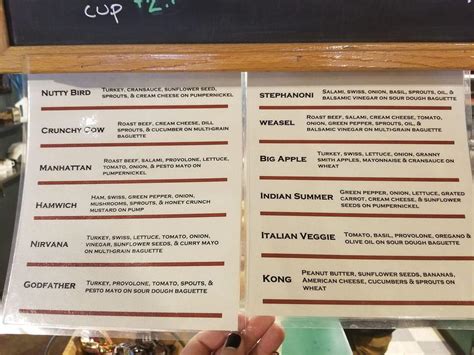 Menu at Pierce Street Coffee Works cafe, Sioux City