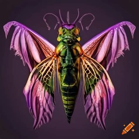 Cicada with bat wings on Craiyon