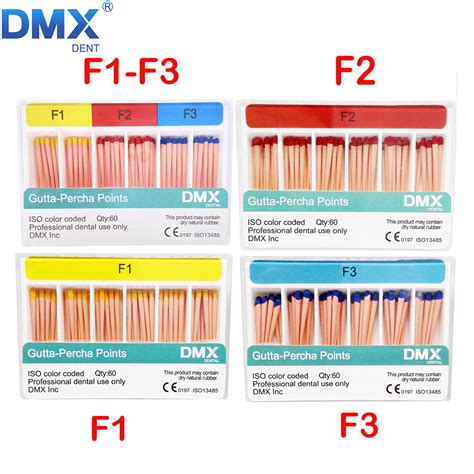 60 Pcs/Box Dental Endodontic Gutta Percha Canal Obturate Universal Points F1-F3 | eBay