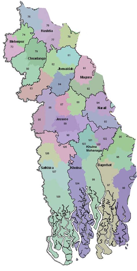 Bangladesh Map Khulna Division