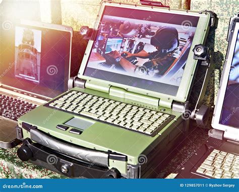 Protected Laptop for Military and Industrial Stock Image - Image of keyboard, army: 129857011