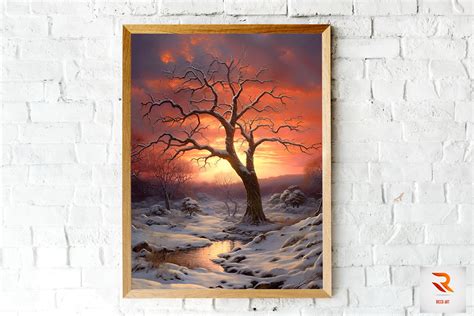 A Tree In A Snow Wall Art By Mulew Art | TheHungryJPEG