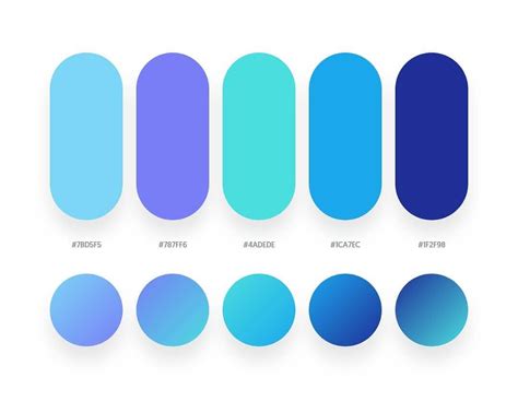 35 Beautiful Color Palettes With Their Similar Gradient Palettes | Gradient color design, Blue ...