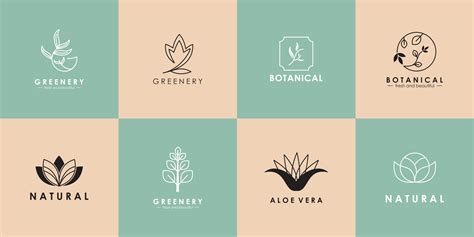 Set of natural logo for branding in modern design Premium Vector ...