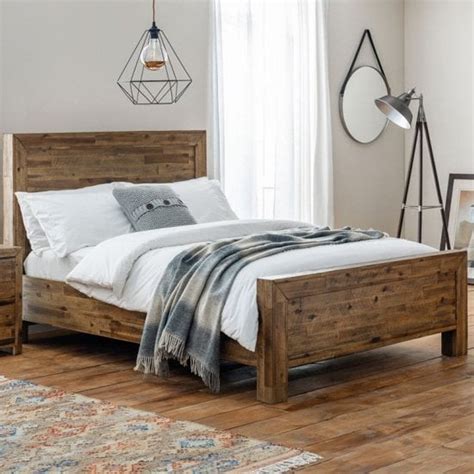 Hania Wooden Super King Size Bed In Rustic Oak | Furniture in Fashion