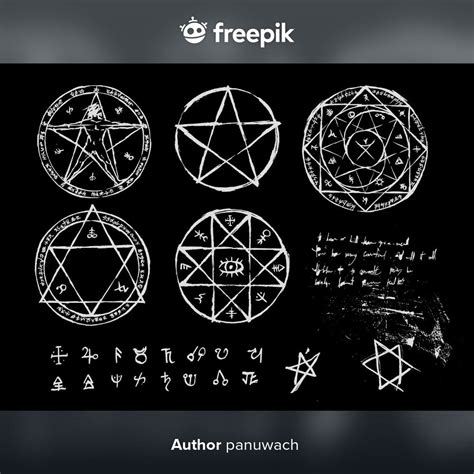 Hand drawn witchcraft magic circle collection pentagram and ritual circle – Artofit