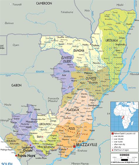 Detailed Political Map of Congo - Ezilon Maps