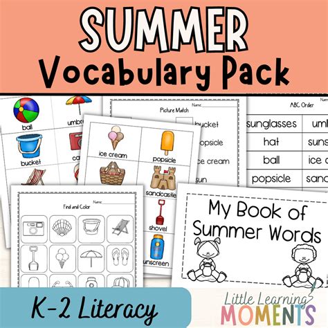 Summer Vocabulary Activities - Create Your Homeschool