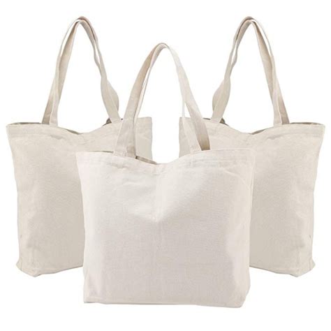 100% Cotton Canvas Grocery Shopping Bags , Durable Plain Cloth Bags