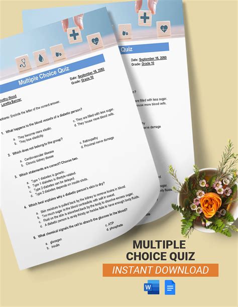 Multiple Choice Quiz Template - Download in Word, Google Docs | Template.net